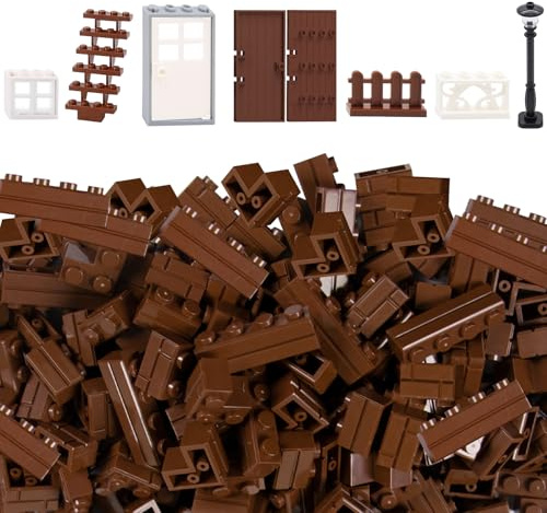 Cabeeskii 337 mattoni profilo muratura, blocchi di mattoni da parete, porte finestre, recinzioni, set di blocchi da costruzione, parti giocattolo, compatibili per la costruzione di mattoni delle