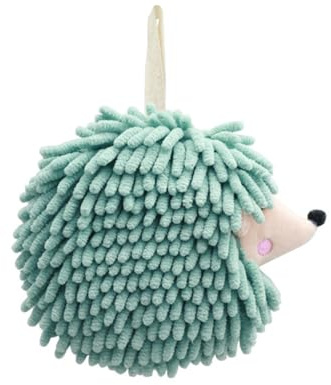 DONGKER Flauschige Ballhandtücher, 1 Stück Mikrofaser-Chenille-Handtuchbälle, Igel Dekorative Hängende Handtuch mit Aufhängeschlaufe für Badezimmer, Dekoration, Kinderzimmer und Küche