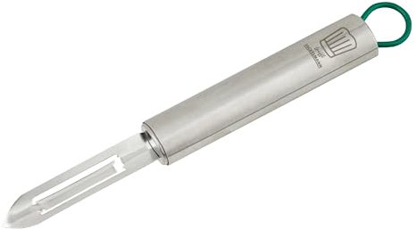 Chefkoch trifft Fackelmann Sparschäler München – Hochwertiger Edelstahl-Griff, Extra Scharfe 7cm Klinge, Ideal für Obst & Gemüse, Spülmaschinengeeignet, inkl. Haken zum aufhängen