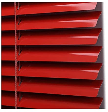 Aluminium venezianische Jalousien Lamellen Vorhänge, Isolierblock Die wind polierte Oberfläche leicht zu reinigen, nicht leicht zu beschädigen Büro, Gewohnheit (Farbe: rot, Größe: 90x130cm)(135x210cm)