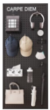 Kit de Panneaux perforés pour Montage Mural, Grand Panneau perforé en métal pour Chambre à Coucher, Cuisine, Garage, buanderie, Salle de Bain (Noir, 50 x 120 cm)