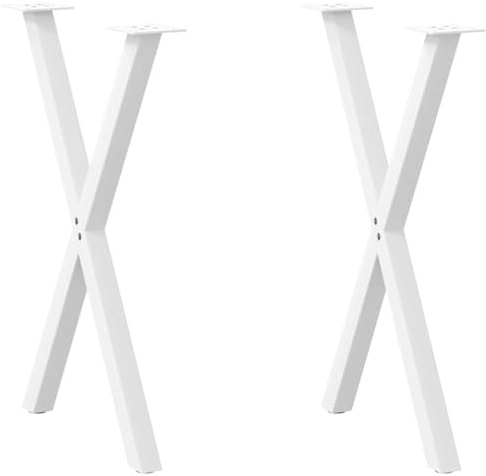 vidaXL Esstischbeine X-Form 2 STK. Weiß 50x(72-73) cm Stahl