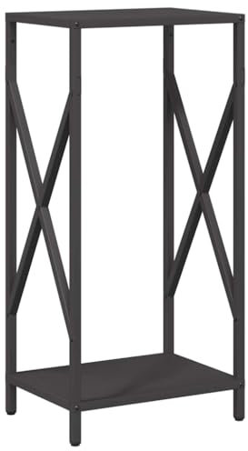 vidaXL Vedställ svart 34x25x70 cm kallvalsat stål, öppen spis vedhållare, stockhållare, stockstativ, inomhus vedförvaring, vedställ, stockställ