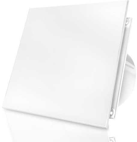 DOSPEL Badlüfter 100mm - Ventilator 100 m³/h für WC, Badezimmer und Küchen - Leiser Betrieb, Energiesparend - Weiss Wandventilator für die Einbauinstallation