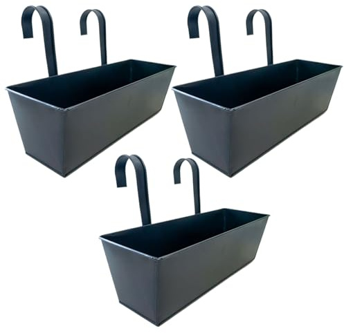de Balustrade pour d'extérieur, de Balustrade de Balcon, 3 d'extérieur en métal avec Crochets Amovibles - Support de Jardin d'intérieur pour décoration de Jardin