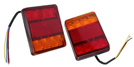 TOPBATHY Feux Arrière Universels LED 12v 2pcs pour Remorque et Camping-car, Haute Luminosité, Étanches en Abs, Éclairage Arrière pour Bateau et Caravane