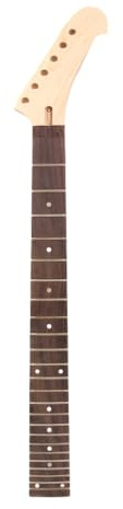 WUQIMUSC Ersatz-E-Gitarren-Hals, 24 Bünde, 628 mm Skalenlänge, verschraubte Ferse, Gitarrenhals, Bananen-Kopfplatte mit Sicherungsmutter, Anpassung oben