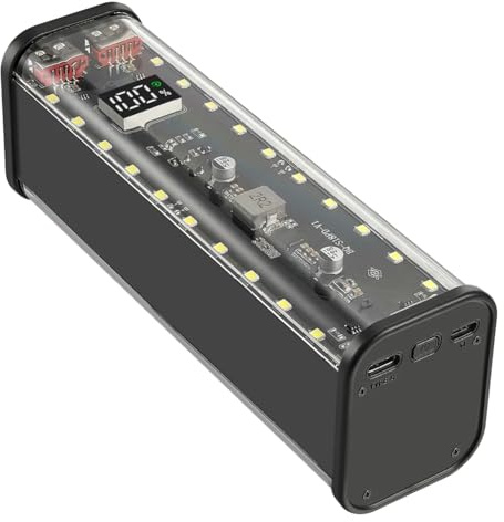 Janasiba 8 slot 18650 FAI DA TE Power Bank Case Ricarica Rapida Case Grande Capacità Display Digitale Memoria Batteria Nero
