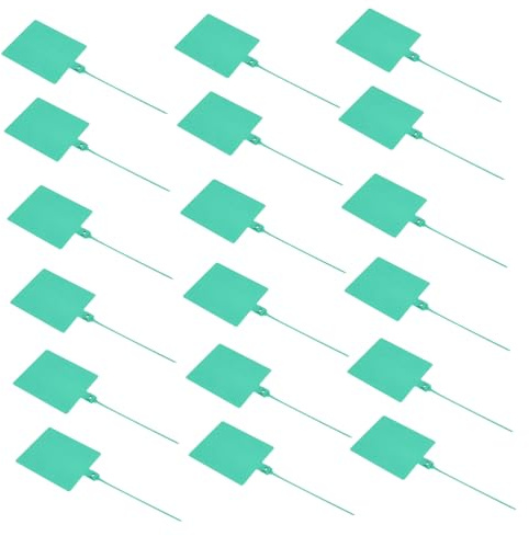 TOPBATHY 100 Pièces Étiquettes de Câble en Plastique Vert, Attaches de Câble Faciles à Verrouiller pour Identification Rapide, Adaptées aux Ateliers et Garages