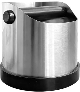 Coffee Knock Box, Stainless Steel Coffee Grounds Knock Box, 700ML Espresso Coffee Bin with Removable Knock Bar, Espresso Knock Boxes with Non-Slip Base