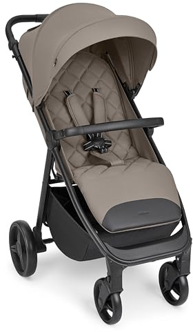 KikkaBoo Reisebuggy Kinderwagen URBAN, Buggy mit Liegefunktion ab Geburt bis 22 kg, Klein Zusammenklappbar, Leicht, EVA Räder mit Federung, Höhenverstellbarer Griff, Beige