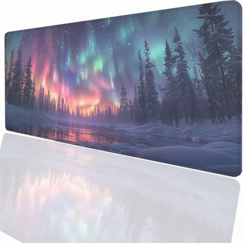 Tapis de Souris Gaming XXL Grand Mousepad 1500x800x3mm, Grand Tapis de Bureau sous Main avec Base en Caoutchouc antidérapante pour PC Gamer, Améliore la précision et la Vitesse Paysage PjY10939 N-U