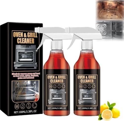 Backofen und Grillreiniger, Backofenreiniger Extra Stark, Ofenreiniger Backofenreiniger, Oven & Grill Cleaner Spray, Kaftvoller Reiniger und Fettlöser, Gegen Verkrustungen für Backofen, Grill (2PC)