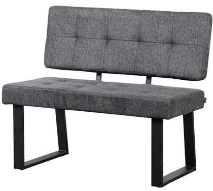 B&D home Sitzbank Sigfrid - Eckbank Esszimmer Mit Lehne, Sitzbank Flur, Pflegeleichter Bezug aus Webstoff Anthrazit, Kaltschaum-Polsterung, Für Esszimmer, Küche & Flur, 100 cm