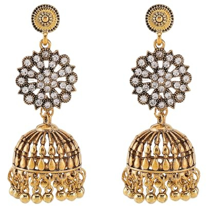 Böhmische Blumen Quasten, Glöckchen Ohrringe, Legierungsstruktur, angenehm zu tragen, geeignet für Frauen, Festivals, Partys, Ohrringe