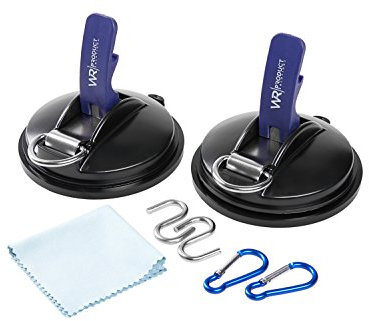 WRPS 2er Set Saugnapf - Saughaken bzw. Saughalter mit 2 Karabinern und 2 S-Haken