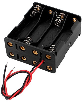 Aexit Support de boîtier de batterie double fil noir pour batterie AAA 8 x 1.5V JU952216S180603Q