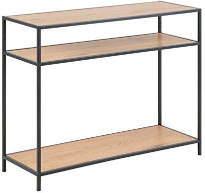 Beistelltisch Wohnzimmertisch Konsolentisch | Dekor | Metall | Schwarz | Wildeiche