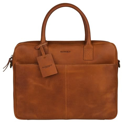 Burkely Fundamentals Vintage Jack Workbag 13.3 – Hunter Leder Laptoptasche – Klassische Herren Aktentasche mit Verstellbarem Riemen