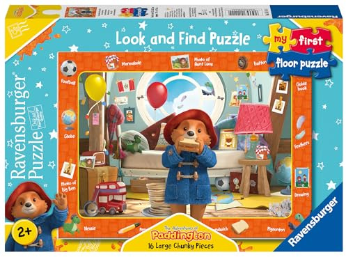 Ravensburger Puzzle Paddington der Bär - 16 große Puzzle-Teile ab 2 Jahre | My first Floor Puzzle mit 16 Teile, Paddington der Bär Kinderpuzzle ab 2 Jahre, Ravensburger Qualität