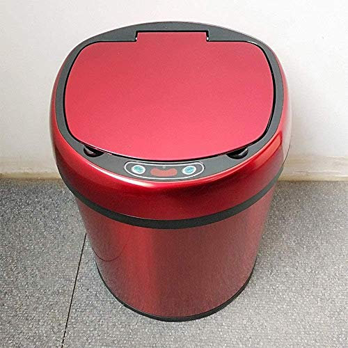 SMSOM Poubelle Automatique Poubelle Automatique Poubelle Mute Metal-Poubelle avec Couvercle en Acier Inoxydable de 8 litres pour la Cuisine |Bureau |Chambre |Salle de Bain |Salon (Color : B)