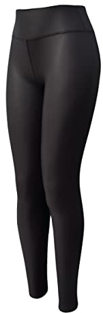 Sockenhimmel Leggings Lederoptik Damen Seidenmatt Mikrofleece gefütterte Damenhose angenehme Kunstlederhose