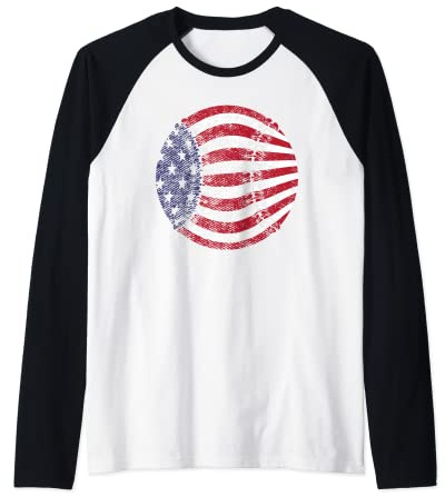 US American Flag Baseball Patriotic Baseball Raglan Baseball Tee