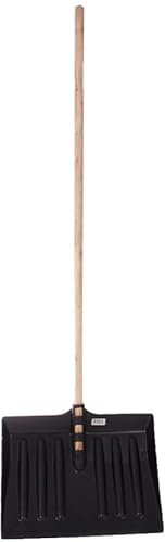 1.3m Snow Shovel - Pusher, Scooper, Mucking Out Emergencies | Ideal for Clearing Garden, Car, Truck, Driveway Etc | Strong & Durable Plastic Spade with Wooden Handle – Heavy Duty 130cm