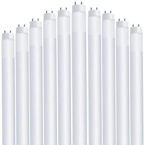 Feit Electric LED 4ft Bulbs T8, 32 Watt Equivalent, Type A Tube Light, Plug & Play, T8 LED Tubes, LED Fluorescent Replacement, Frosted, T848/840/LEDG2/2/5, Cool White, 10 Pack