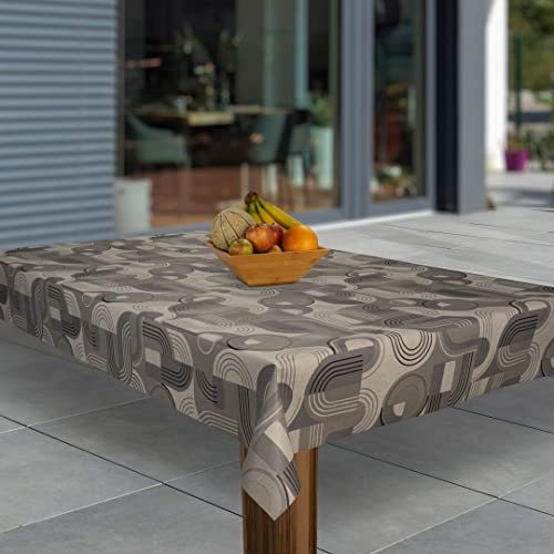 laro Wachstuch-Tischdecke Abwaschbar Garten-Tischdecke Wachstischdecke PVC Plastik-Tischdecken Eckig Meterware Wasserabweisend Abwischbar AP, Muster:Abstrakt Grau, Größe:100x160