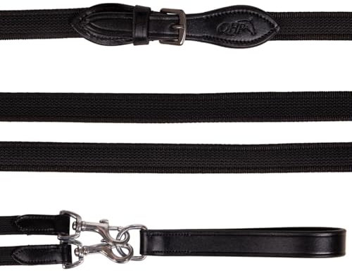 NETPROSHOP Schlaufzügel Basic mit Gummi durchwebt für mehr Griffigkeit schwarz Pony und Full, Groesse:Pony