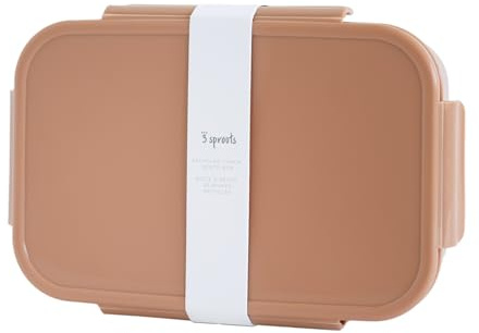 3 Sprouts - Caja Almuerzo Infantil - Fiambrera Hermética con Compartimentos para Niños - Lonchera Bento de Plástico Reciclado para Niños - Oxido