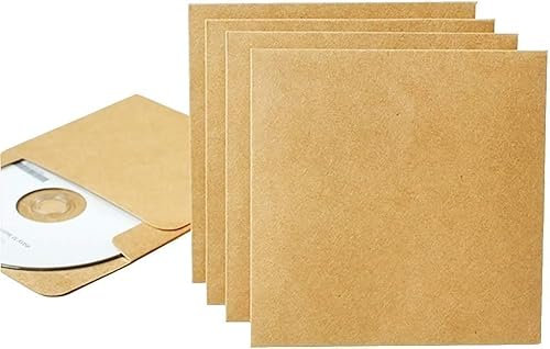 25 Pcs CD DVD Sleeves Retro Brown Kraft Paper CD DVD Sleeves Envelopes Cardboard Storage Cases Holder,CD Storage Holder Covers Packaging Sleeves,DVD Cases Media Storage