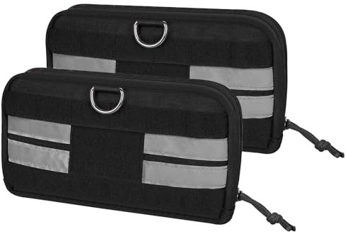 OneTigris Futterbeutel für Hunde (23,5x13x5cm) 2 Stück, MOLLE System für taktisches Hundegeschirr Training Outdoor Schwarz