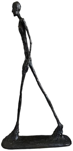 Siunwdiy Giacometti Skulptur i Brons, Gående Man Bronsfigur, Abstrakt Modern Konststaty, Samtida Handgjord Dekoration,Mann,60CM