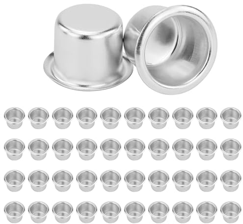 42 Stück Kerzentüllen, 22,8 x 19mm Silber Kerzenhalter für Stabkerzen Kerzeneinsatz Tafelkerzen Klein Kerzenständer für Hochzeit Geburtstag Tisch Dekoration