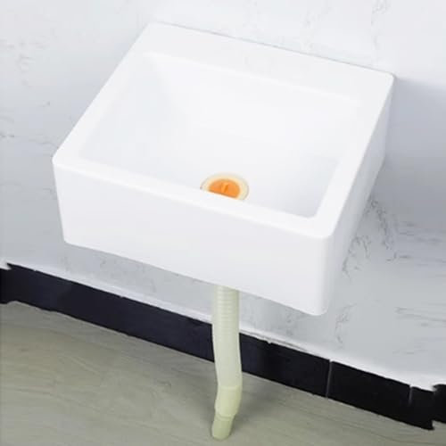 Wandmontage Waschbecken,33.5x29x13cm(WxDxH),Handwaschbecken Rechteckig,leicht zu reinigen,Kunststoff Waschbecken ist ein vielseitiges und praktisches Produkt (A)