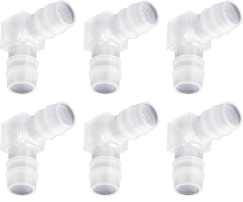 6Pcs 2-Way Splitter Hose Joint Adapter 1/2inch Hose Barb L Shape 90 Degree Elbow Bend Water Pipe Connector Enduring