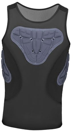 Chaleco acolchado para hombre, chaleco protector de costillas para entrenamiento, sin mangas, protección de pecho para patineta, rugby, baloncesto