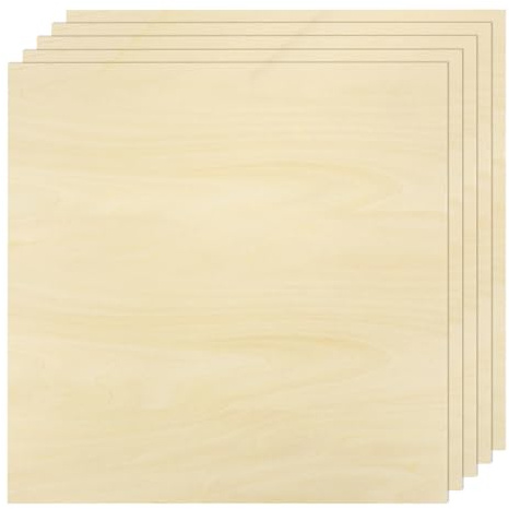 sourcing map 5 tableros de madera contrachapada de tilo de 15.2 x 15.2 cm x 1/20.3 cm sin terminar para pintar manualidades, láser, cortar y grabar