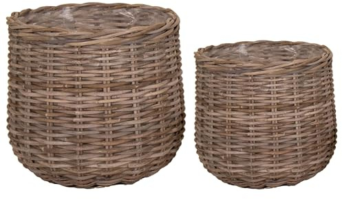 colourliving Weidekorb Set 2-TLG. | Pflanzkorb Rattan, Kleiner Weidenkorb & geflochtener Korb aus Holz, Aufbewahrung & Deko