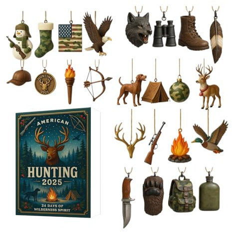 Countdown Kalender, 2025 Jagd Advent 2D Heimdekoration, Weihnachtsjagd Dekorativer Charme Countdown, Für Feiertag Geburtstag Party Kinder Erwachsene Schreibtisch Baum Fenster Wohnzimmer Auto Schlafzim
