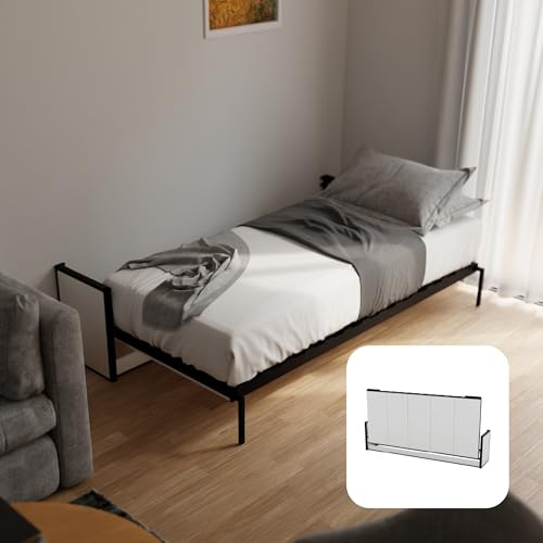 Wallbedking - Murphy Schrankbett Horizontal Studio 200x90 cm (Einzelbett) – Platzsparendes verstecktes Wandklappbett für Gästezimmer, Studios und kleine Räume