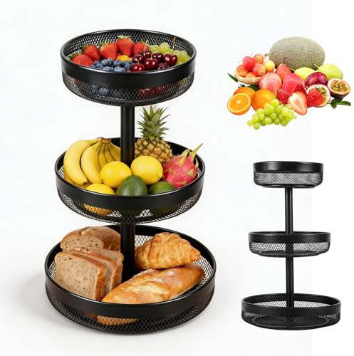 Présentoir à fruits métallique 3 étages,30cm,Corbeille Et Panier à Fruits