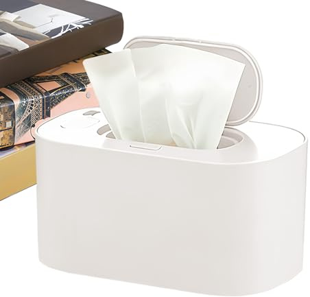 Scaldasalviette – Dispenser di grande capacità, 20 x 12 x 9,5 cm, contenitore silenzioso per casa e viaggio, sistema di riscaldamento costante con coperchio sicuro, stazione di assistenza per bambini