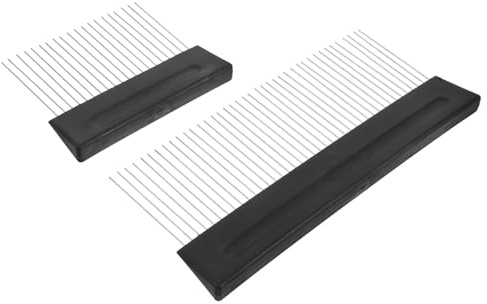 NIYANGLE 2Pcs Stainless Steel Texture Comb Paint Scraper for DIY Wall Art and Plaster Scarifier Tool, Fine Tooth Multi-Function Painting Tool for Concrete and Decorative Surfaces