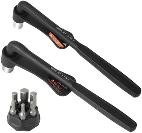 Tidevib für Fahrrad Drehmomentschlüssel 10-20Nm mit Sechskant und für Torx Bit Set für Fahrrad für Motorrad-Reparaturwerkzeuge, Chrom-Vanadium-Stahlkonstruktion, ergonomischer Griff