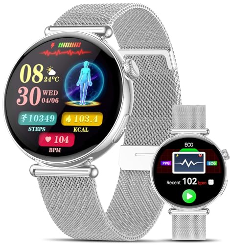 2026 Nuovo AI-GPT Smartwatch Donna ECG/Pressione Sanguigna/Sonno/BMI/Ciclo Mestruale,1.32 AMOLED Elegante Orologio Salutare con Funzione Telefono/SOS,24h Cardiofrequenzimetro/SPO2/Lipidi/Acido Urico
