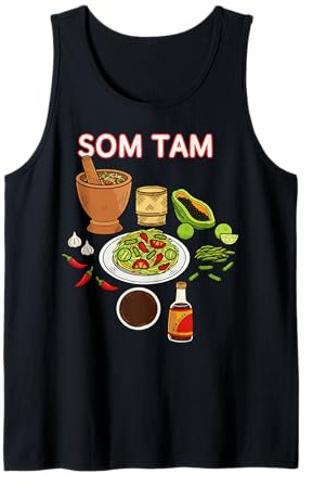 Illustration Culinaire de Salade Som Tam Épicée Débardeur