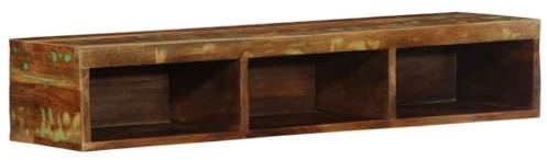 LoogCape Väggfäste för TV-möbler 100 x 30 x 19 cm massivt gammalt trä flera färger vardagsrum sovrum mediabräda med förvaringsutrymme kabelhantering hifi-rack